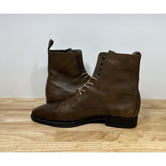 Gucci Boot Men’s Size 10 E Brown Leather Cap Toe Military Classic Ankle Tom Ford - Picture 7 of 11